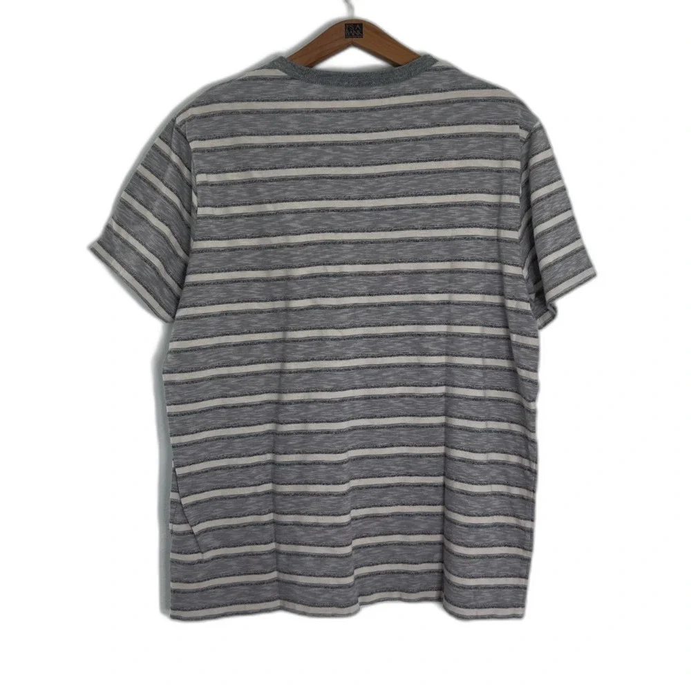 J. Crew Men's Grey Striped Crew Neck T Shirt Size XL
